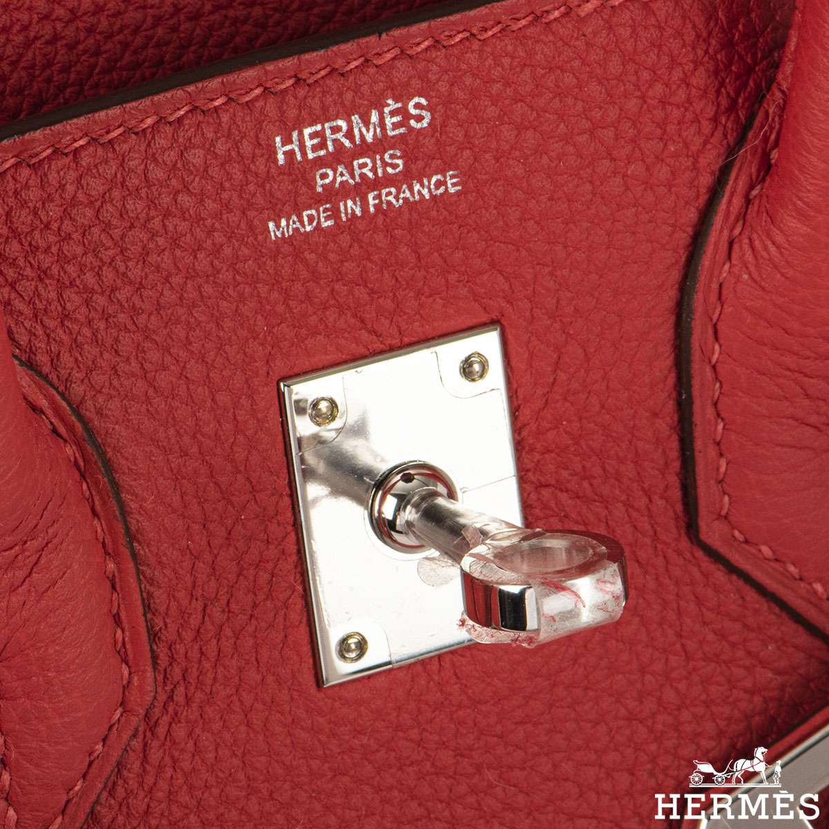 Hermes Birkin 25 cm Rouge Pivonie PHW Togo Handbag | Rich Diamonds